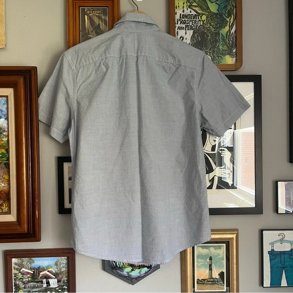 Goodfellow Blue Cotton Short Sleeve Button Up - Picture 2 of 4